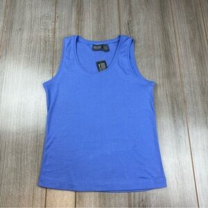Chicos Tank Top  Basics Size 1 (M/8) Ribbed Cotton Blue Purple French Cadet NEW